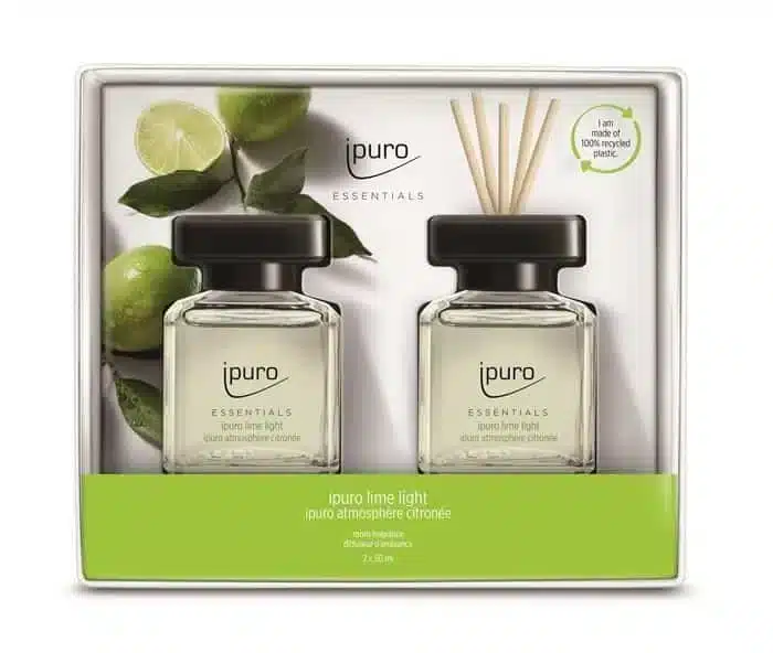 Ipuro Essentials Lime Light geurstokjes set van 2x50 ml voor een frisse citrusgeur in huis