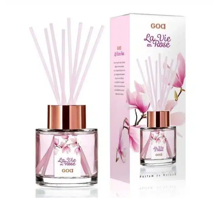 Goatier Intemporel geurdiffuser van 200 ml met de bloemige geur La Vie en Rose voor in huis