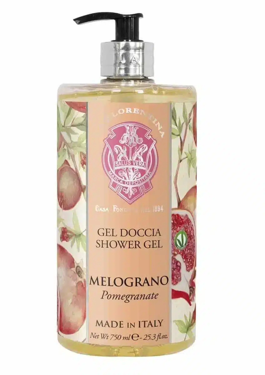 Douchegel van 750 ml met granaatappel (pomegranate) voor een fruitige en verzorgende douchebeurt