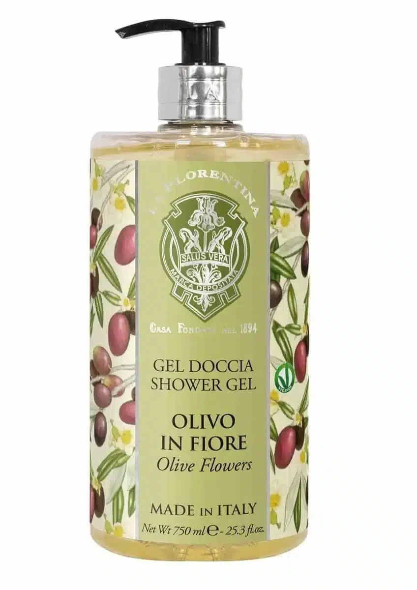 Olive Flowers douchegel van 750 ml met een zachte bloemengeur voor een verzorgende douchebeurt