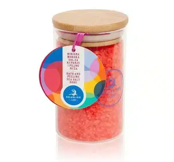 Sel de bain et gommage au parfum de rose, 280gr pour un bain relaxant et soignant