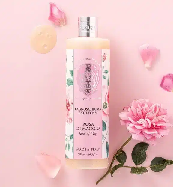 Bain moussant 500 ml Rose de mai - Rose of May, bain soignant au parfum raffiné de rose