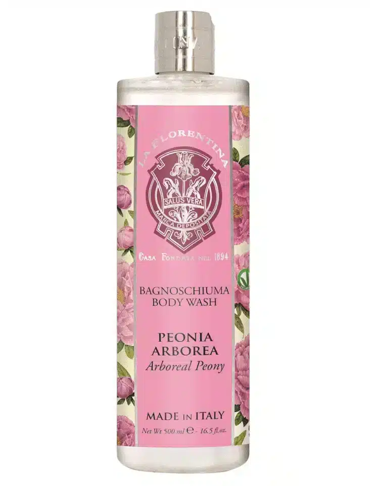 Body wash et bain moussant 500 ml Peony Arborea, bain soignant au parfum floral de pivoine
