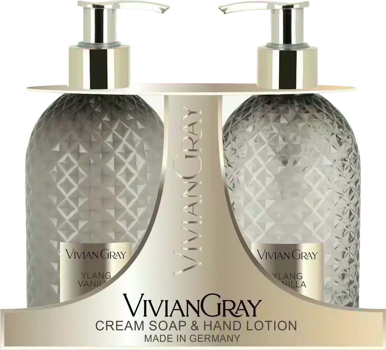 Coffret cadeau Gemstone Grey avec savon crème et lotion pour les mains, 2x300ml pour des mains douces