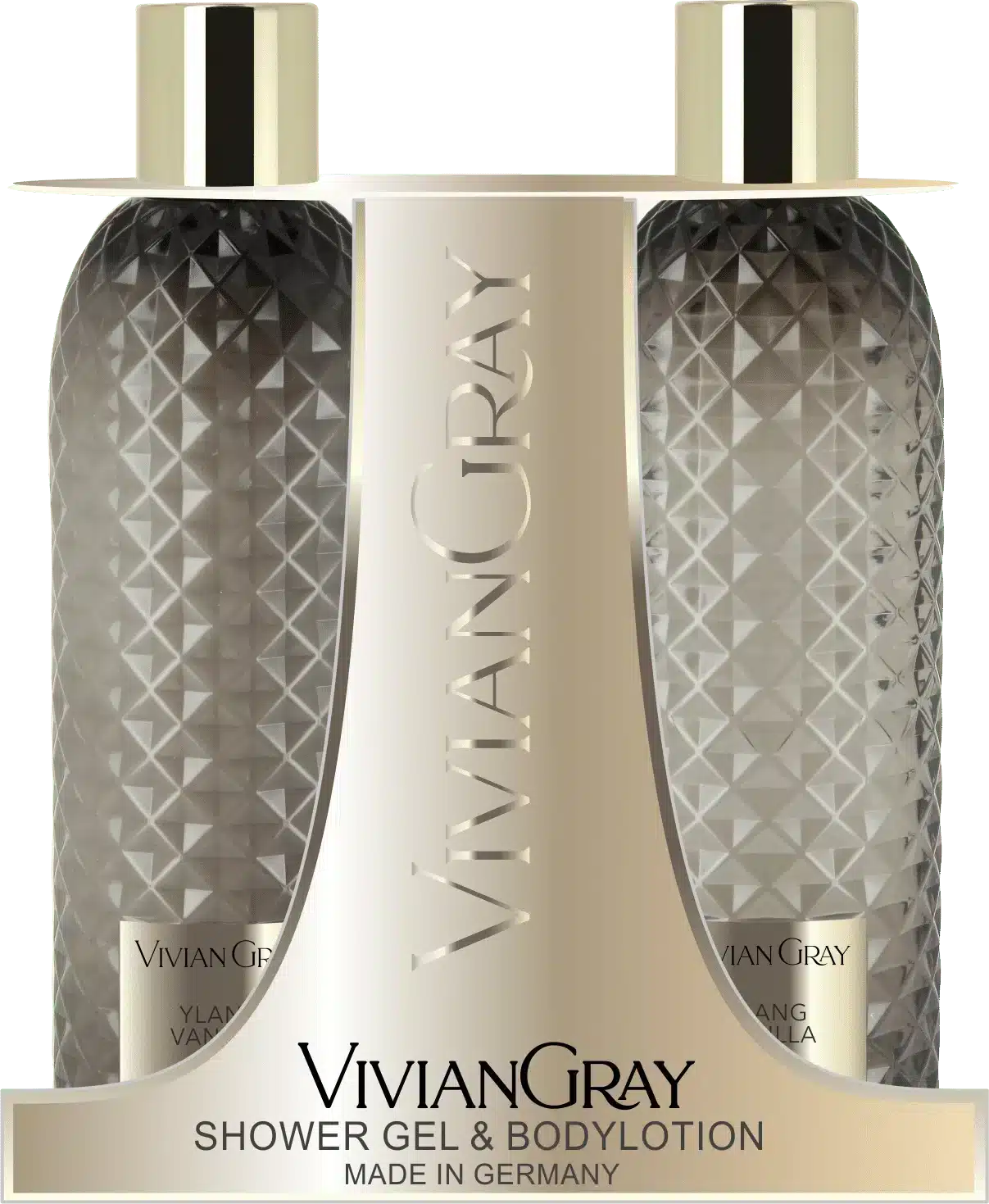 Coffret cadeau Gemstone Grey avec gel douche et lait corporel, 2x300ml pour une peau soignée