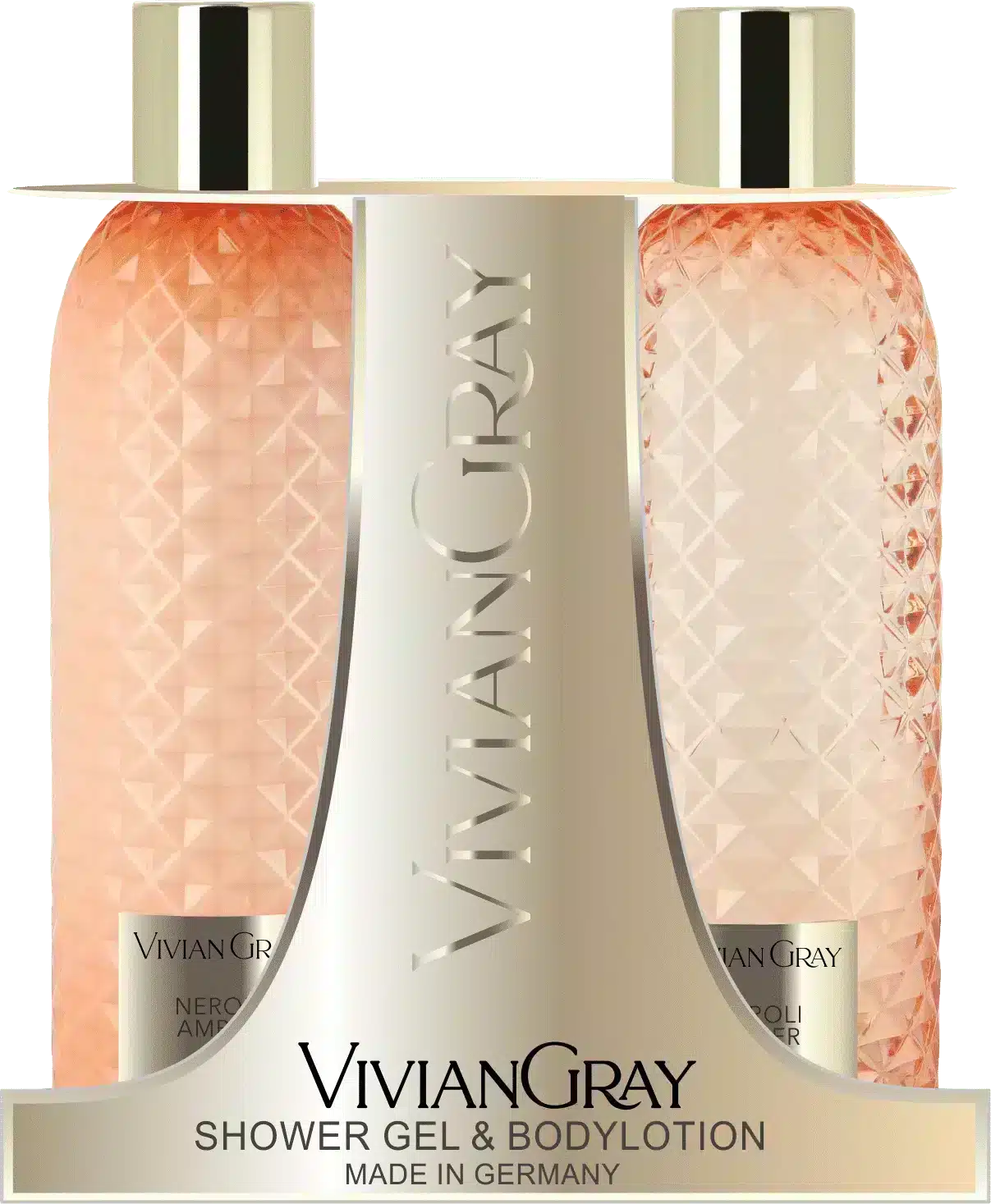 Coffret cadeau Gemstone Orange avec gel douche et lait corporel, 2x300ml pour une peau soignée