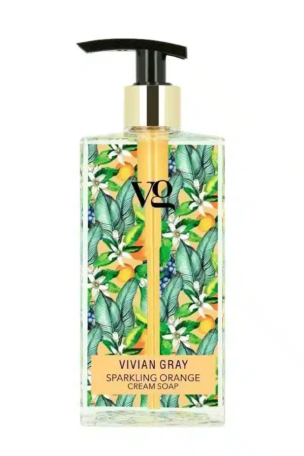 Savon liquide Sparkling Orange de 350 ml avec pompe et parfum frais d'orange pour des mains propres
