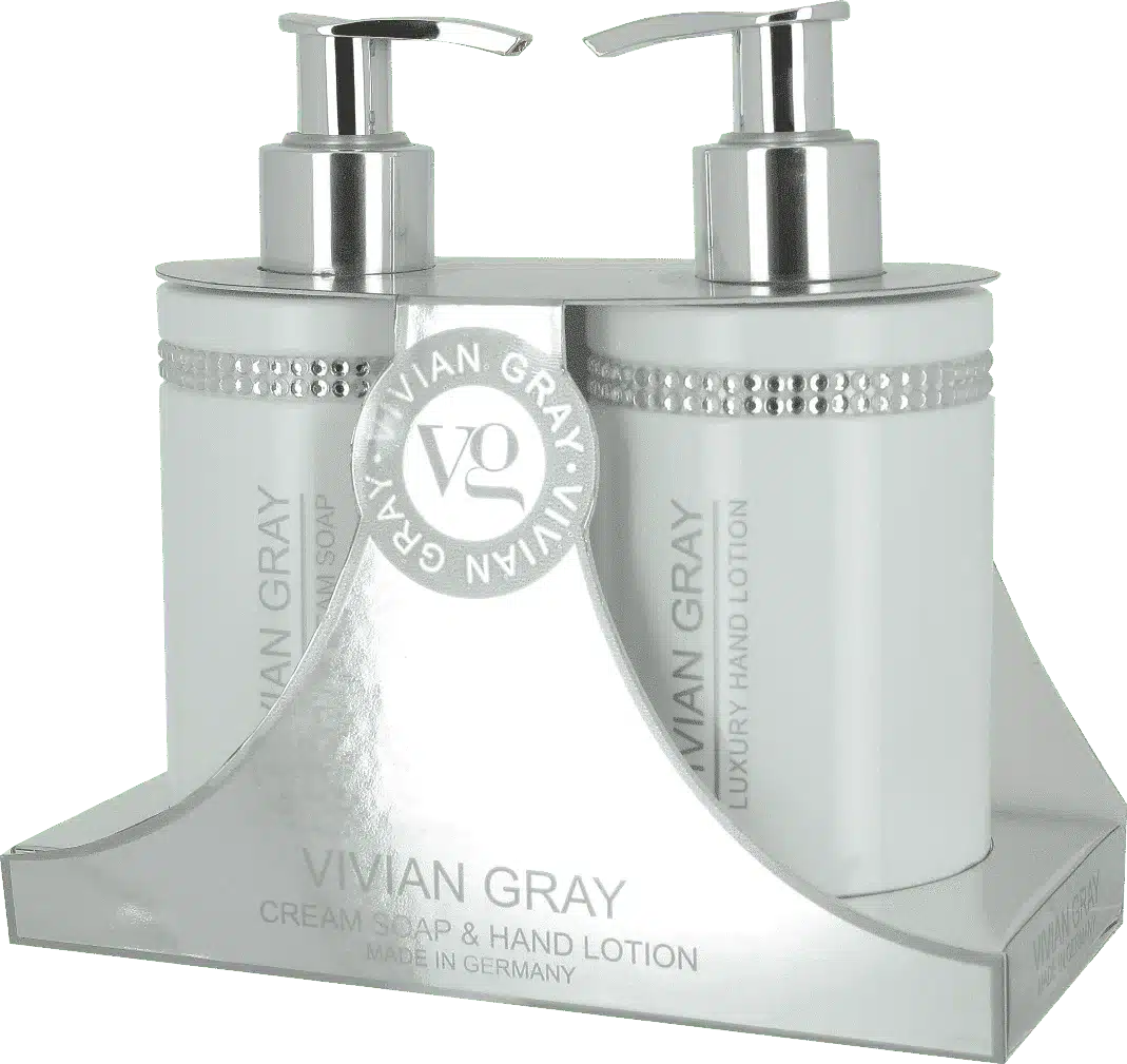 Set White Crystals avec savon crème et lotion pour les mains de 250 ml chacun pour des mains soignées et douces