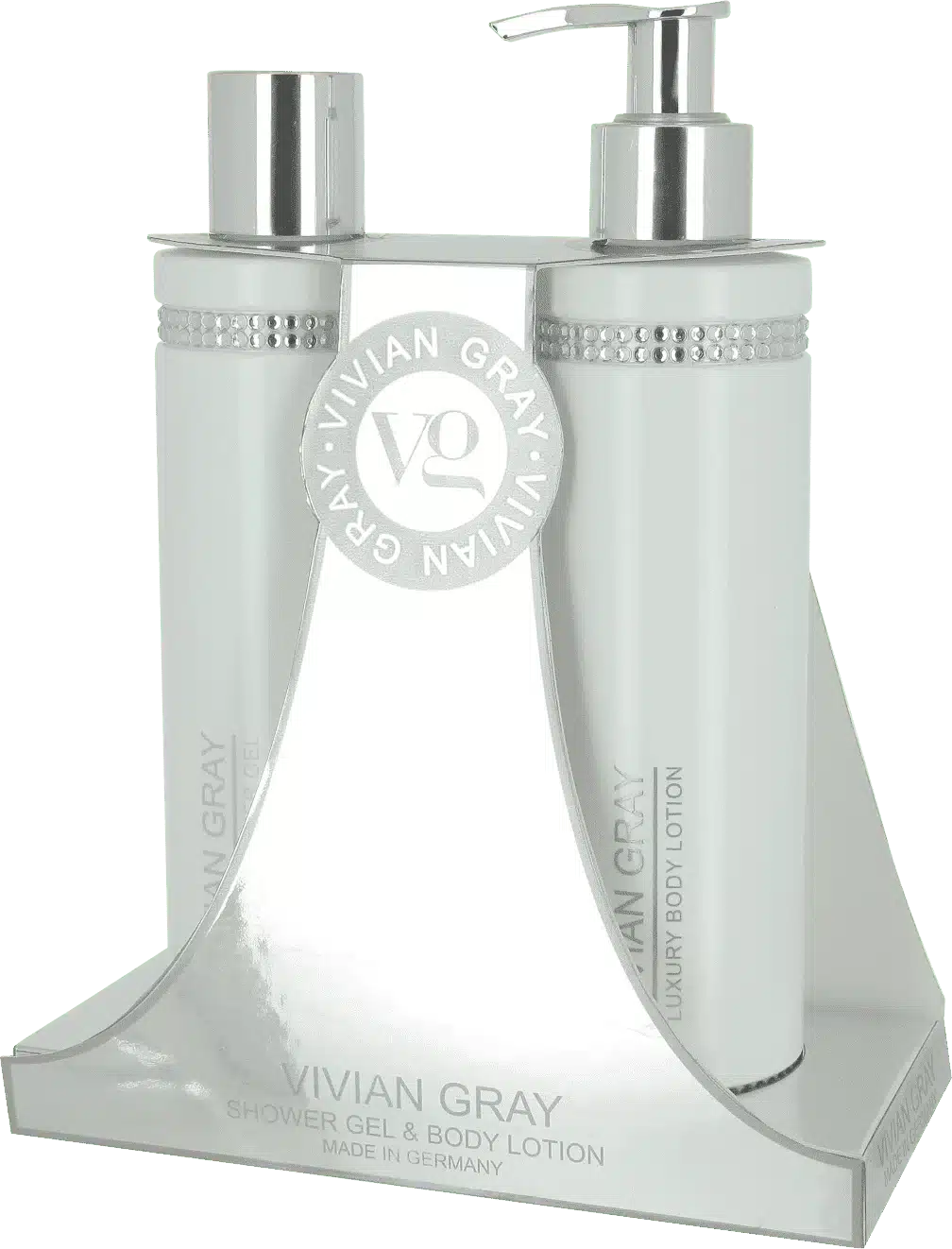 Set White Crystals avec gel douche et lait corporel de 250 ml chacun pour un soin complet du corps