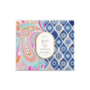 Limited Edition Ipuro Ibiza & Mykonos geschenkset met 2x50ml huisparfum in zomerse geuren