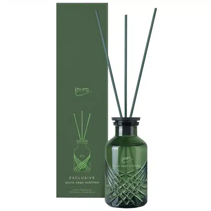 Diffuseur de parfum ipuro Exclusive sage sublime 240ml avec bâtonnets pour la maison