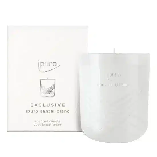 Bougie parfumée ipuro Exclusive santal blanc 270g pour une ambiance chaleureuse à la maison