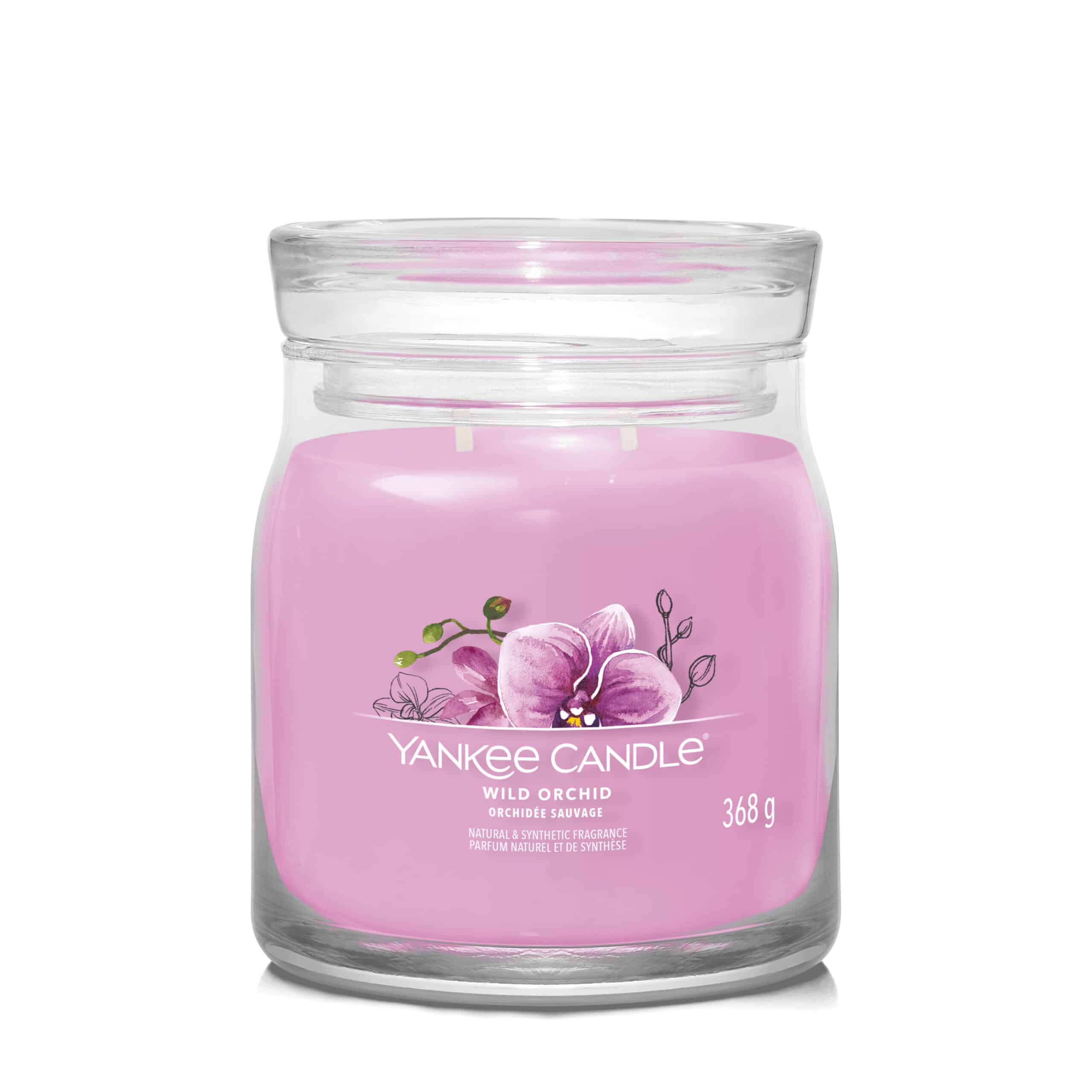 Yankee Candle Wild Orchid Signature geurkaars in middelgrote pot met orchideegeur