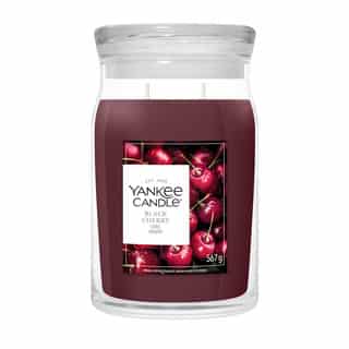 Yankee Candle Black Cherry Signature Large Jar, bougie parfumée rouge en grand pot de verre